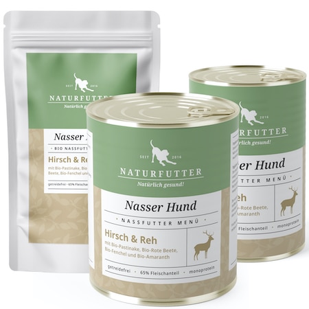 Nasser Hund Hirsch & Reh - Naturfutter Nassfutter